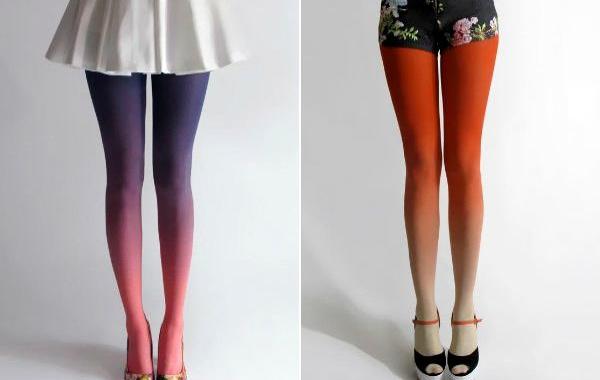 колготки омбре, цветные колготки