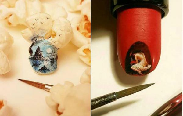 микрокартины, микроарт, Хасан Кале ,Hasan Kale, картины на крошечных предметах