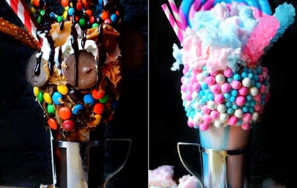 гигантские молочные коктейли, огромные молочные коктейли в Нью-Йорке, молочные коктейли Black Tap