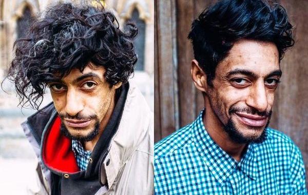 парикмахер стрижет бездомных, бездомные до и после стрижки, Джошуа Кумбс, Joshua Coombes