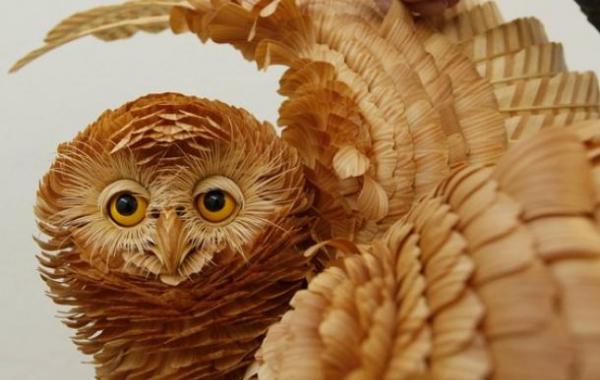 Скульптуры из обычной древесной стружки от Сергея Бобкова