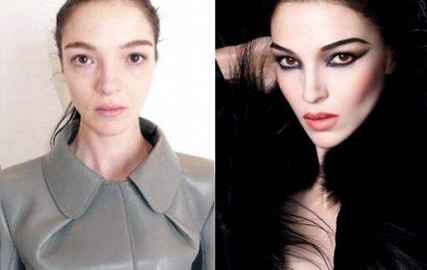 Топ-модели с макияжем и без