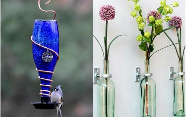 полезное использование винных бутылок, винные бутылки hand-made