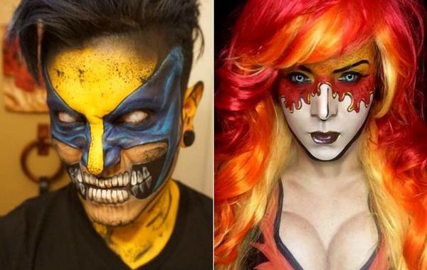 Аргенис Пинал,Argenis Pinal, боди-арт превращает себя в супергероев, парень боди-арт в супергероев, парень макияж супергерои