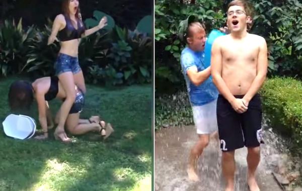 Ice Bucket Challenge fails, неудачные попытки облить себя ледяной водой 