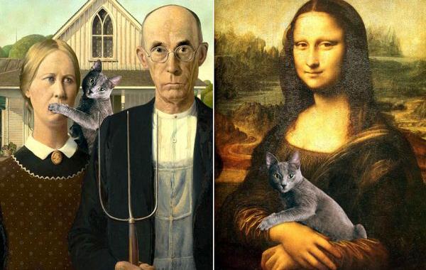 фотограф добавил свою кошку в классические картины, Эдуард Кирстеа, Eduard Cîrstea