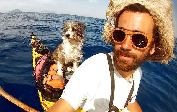 Парень бросил работу и уже 3 года путешествует на байдарке, парень путешествует на байдарке с собакой, Серджи Базоли  и Нирвана 