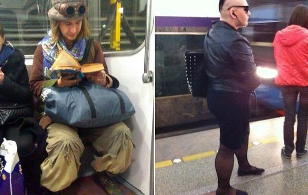 мода петербургского метро, мода метро, модники в транспорте, странные пассажиры метро 