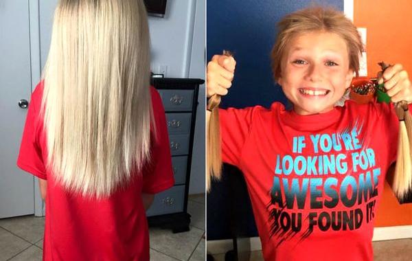 Кристиан МакФилами, Christian McPhilamy, мальчик отращивал длинные волосы для детей больных раком