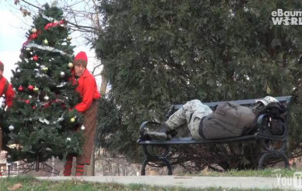 Рождественское чудо для одинокого бездомного