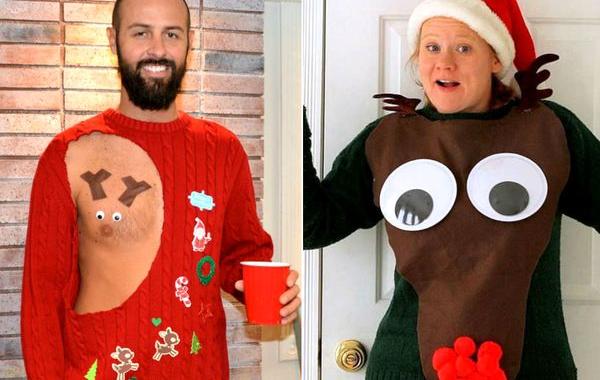 нелепые рождественские свитера, уродливые свитера