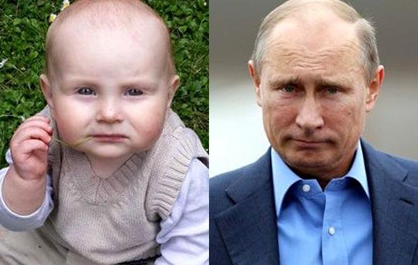 знаменитости похожие на младенцев, дети выглядят как знаменитости, ребенок похож на путина
