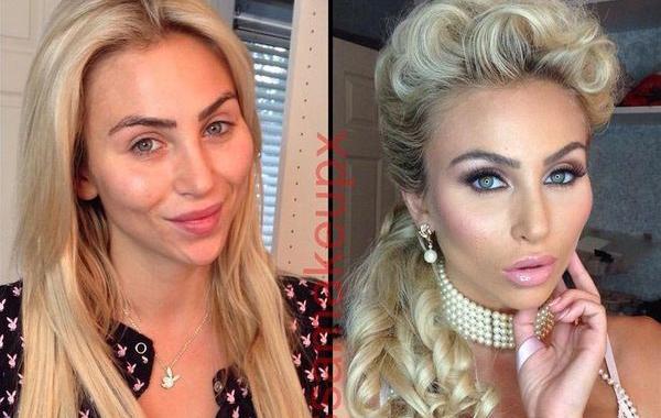 модели без макияжа, модели до и после макияжа, модели с макияжем и без