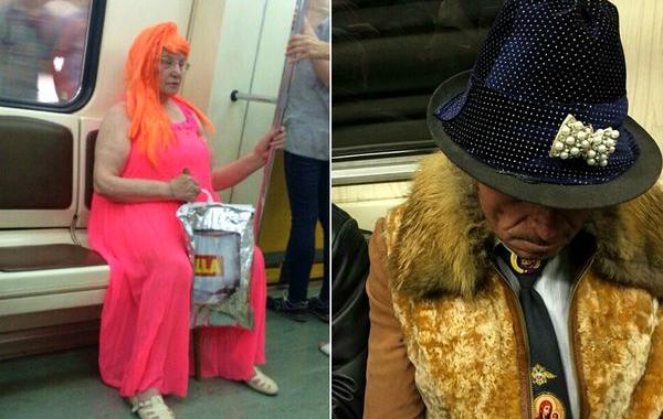 мода петербургского метро, мода метро, модники в транспорте, странные пассажиры метро 