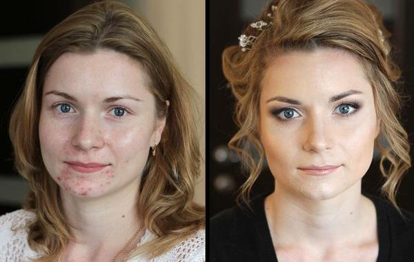 до и после макияжа, визажист Евгения Смирнова