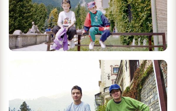 Два брата воссоздали свои детские снимки в подарок маме,Toma и Paul Alexandru