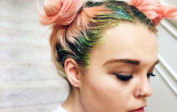 Блёстки на корнях волос, Glitter roots