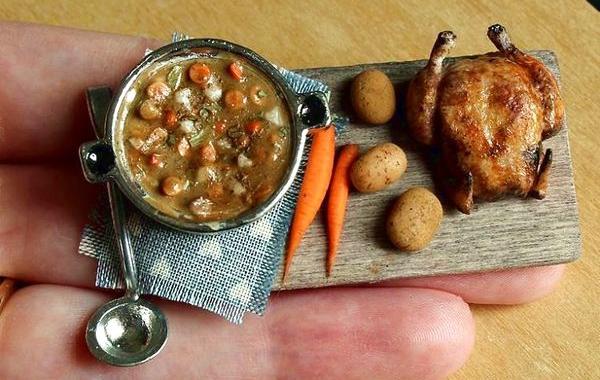 реалистичные крошечные скульптуры еды, Ким Клаф, Kim Clough