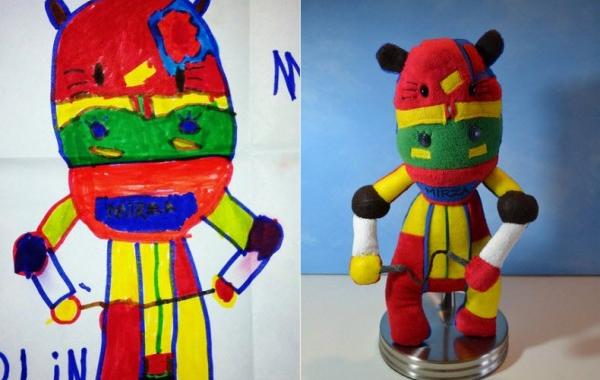 Игрушки по эскизам детских рисунков