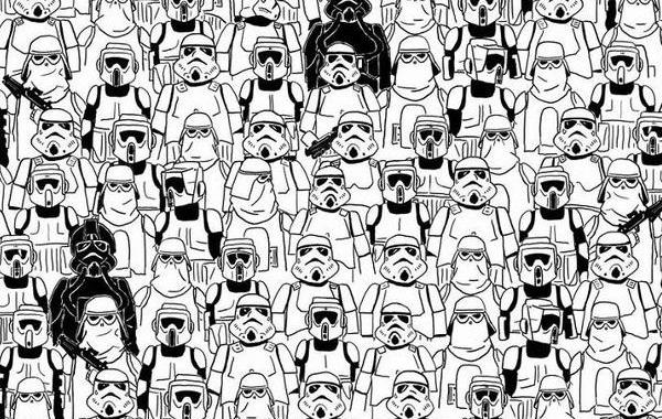 найди панду среди штурмовиков, найди панду Звездные войны, панда среди снеговиков, панда среди блэк-металлистов, найди панду