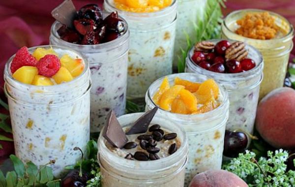 ленивая овсянка, овсянка в банке, быстрая овсянка 