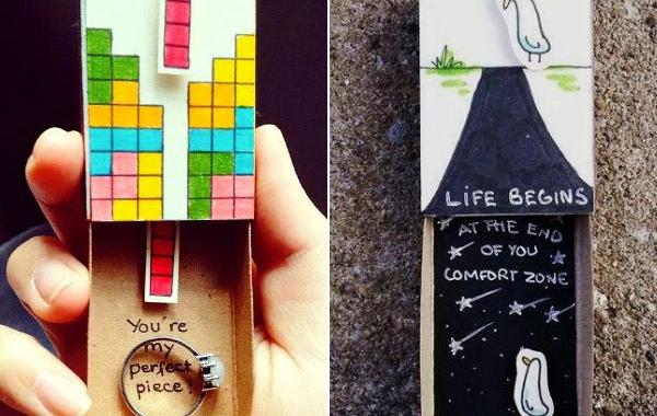 спичечные открытки, открытки из спичечных коробков