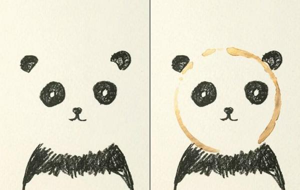 открытки пятна от кофе, открытки сделанные при помощи пятен кофе, открытки пятна от кружки с кофе