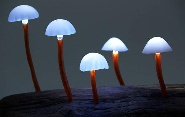 грибные лампы, лампы в виде грибов, Mushroom Lamps, Юкио Такано, Yukio Takano