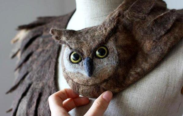 реалистичные шарфы из войлока, реалистичные войлочные шарфы, шарфы из войлока в виде животных