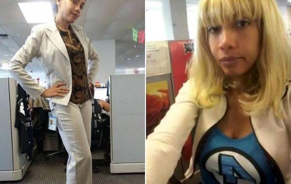 ходит на работу в новом костюме каждый день, Джун Ривас, June Rivas, стала ходить на работу в костюмах персонажей