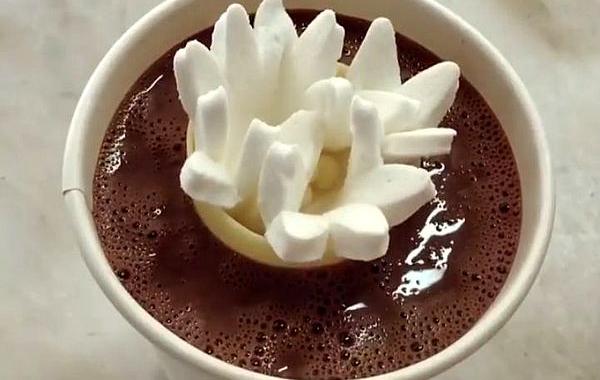 зефир раскрывается в кружке с какао, зефир в виде цветов, Доминик Ансель, Dominique Ansel