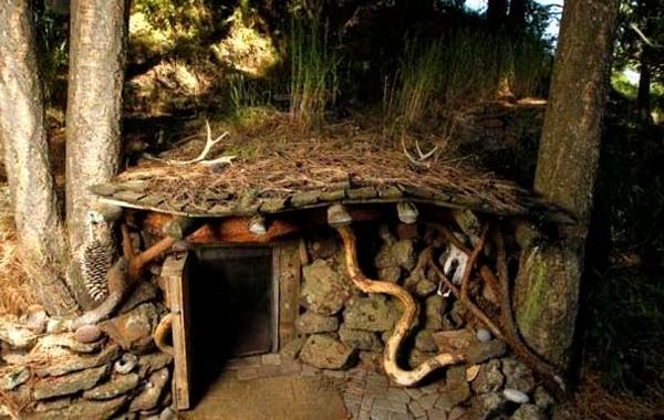 Человек-хоббит, землянка в лесу, Дэн Прайс, Dan Price