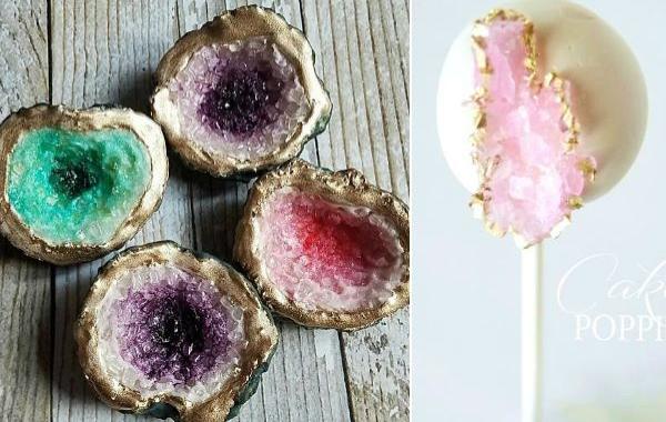 Сладости с жеодами, съедобные кристаллы