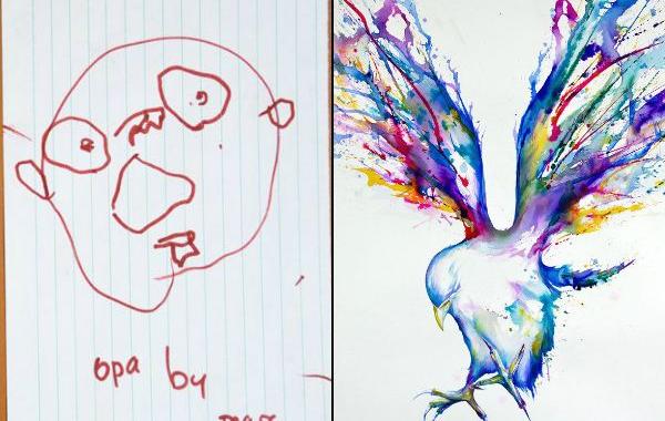 Парень показал как развивались его художественные навыки, художественный прогресс