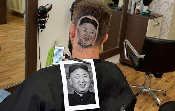 выбритый рисунок на голове, выбритый рисунок на голове фото, портрет знаменитости выбритый на голове