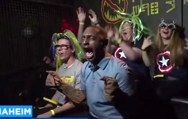 журналист испугался на аттракционе, аттракцион Стражи галактики, журналист репортаж аттракцион