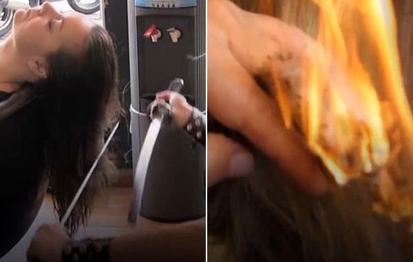 Альберто Ольмедо, Alberto Olmedo, стрижет при помощи мечей огня и металлических когтей, стрижка огнем, стрижка мечами, стрижка металлическими когтями