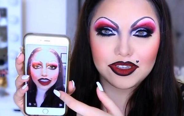 воссоздала фильтр Snapchat, фото фильтр в реальной жизни, фильтр Snapchat в реальной жизни, воссоздала фильтр макияж трансвестит