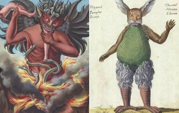 Дьявол и его слуги, иллюстрации оккультной книги