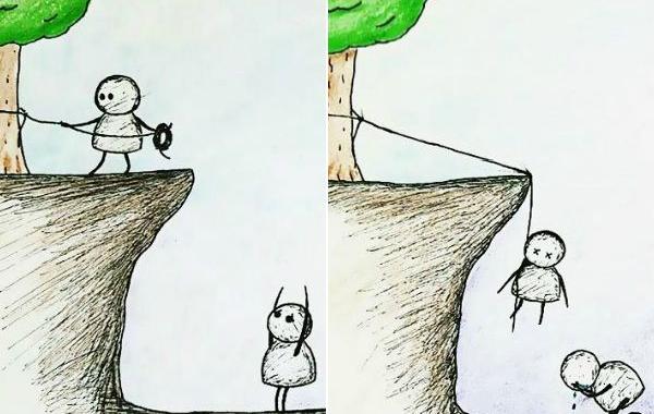 мрачноватые комиксы о любви, рисунки о любви