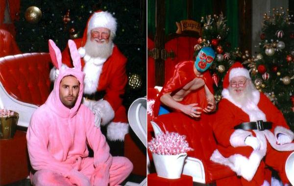 странные фото с сантой, традиция делать странные фото с сантой