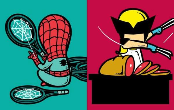 супрегерои иллюстрации, супрегерои арт, супергерои на неполный рабочий день, супергерои на работе