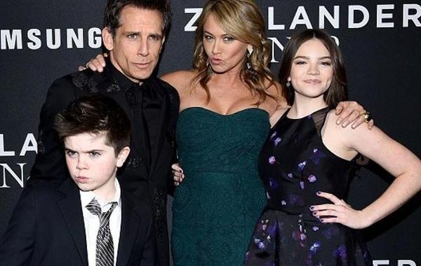 сын Бена Стиллера на премьере Образцовый самец 2, Бен Стиллер премьера Образцовый самец 2, Семья Бена Стиллера на премьере Образцовый самец 2, Бен Стиллер Голубая сталь