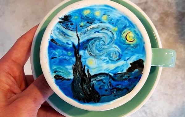 рисунки на кофе, Канбин Ли, Kangbin Lee