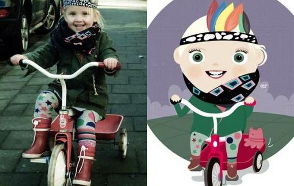 Мария Хосе Да Луз, Maria Jose Da Luz, художница превращает фотографии детей в иллюстрации