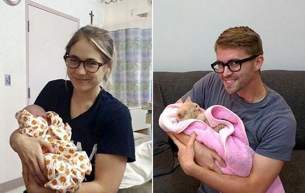 воссоздал фото сестры с кошкой, воссоздал фото сестры на день рождения