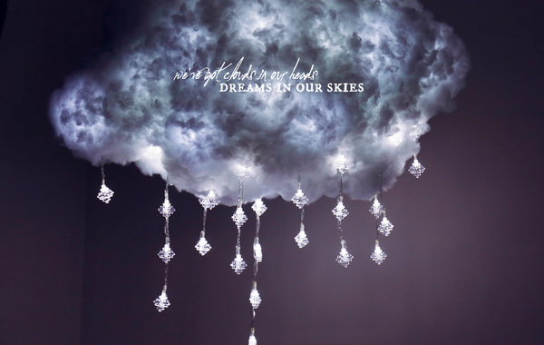 как сделать светящееся облако со снежинками, лампа светящееся облако со снежинками