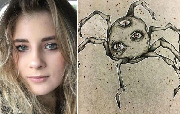 Девушка с шизофренией рисует галлюцинации, художница с шизофренией рисует свои галлюцинации