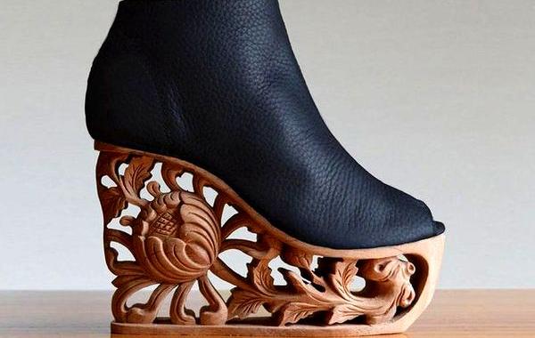 резная деревянная платформа для обуви, Ланви Нгуен, LanVy Nguyen
