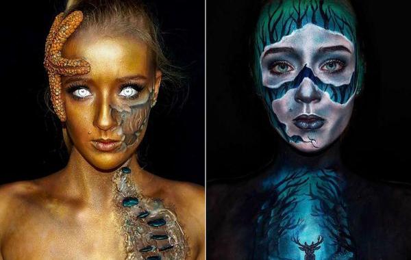 Лара Вирт, Lara Wirth, бодиарт, пугающий бодиарт, бодиарт 16-летняя художница